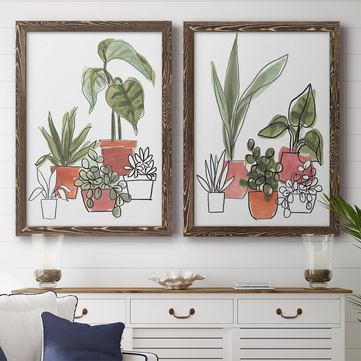 Home Grown I - Premium Framed Canvas 2 Piece Set - Ready to Hang