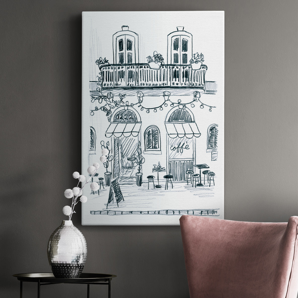 Italian Street Sketch II Premium Gallery Wrapped Canvas - Ready to Hang