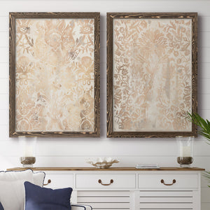 Walnut Damask III - Premium Framed Canvas 2 Piece Set - Ready to Hang