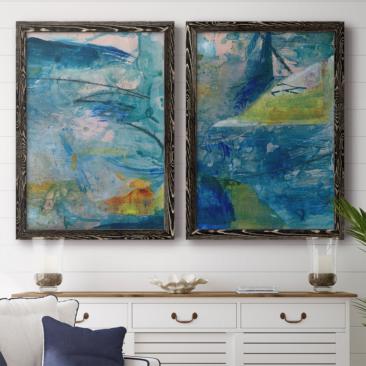 Spring Winds V - Premium Framed Canvas 2 Piece Set - Ready to Hang