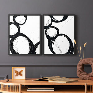 Colorful geometric landscape artwork depicting a coastal view with blue waters and green hills during daytime