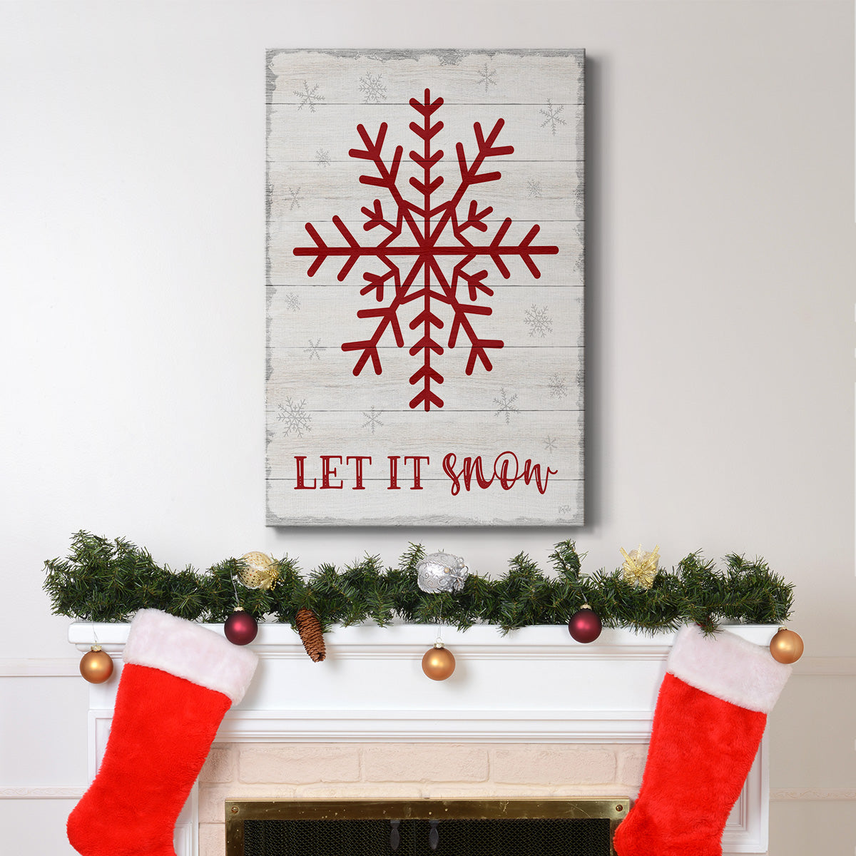 Let It Snow Snowflake - Gallery Wrapped Canvas