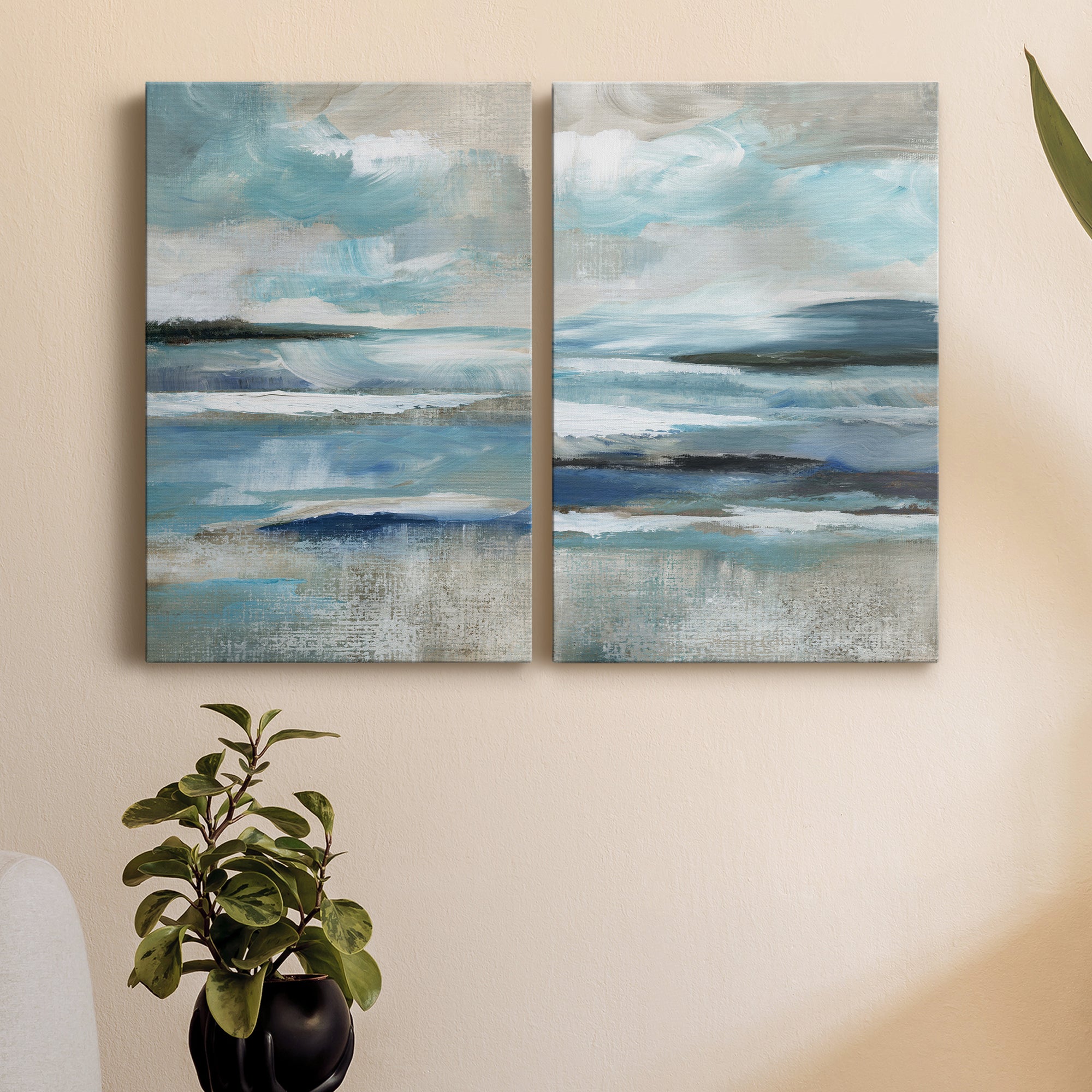 Distant Drama I Premium Gallery Wrapped Canvas - Ready to Hang - Set of 2 - 8 x 12 Each