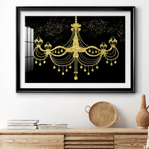 Golden Chandelier - Modern Framed Art Print
