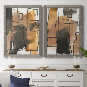 Retro Vibe I - Barnwood Framed Canvas Set