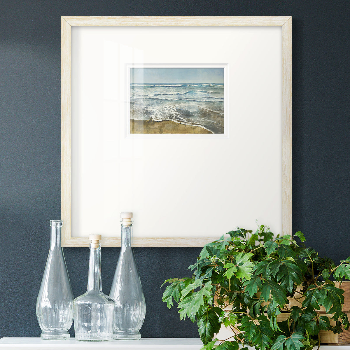 BEACHCOMBING Premium Framed Print Double Matboard