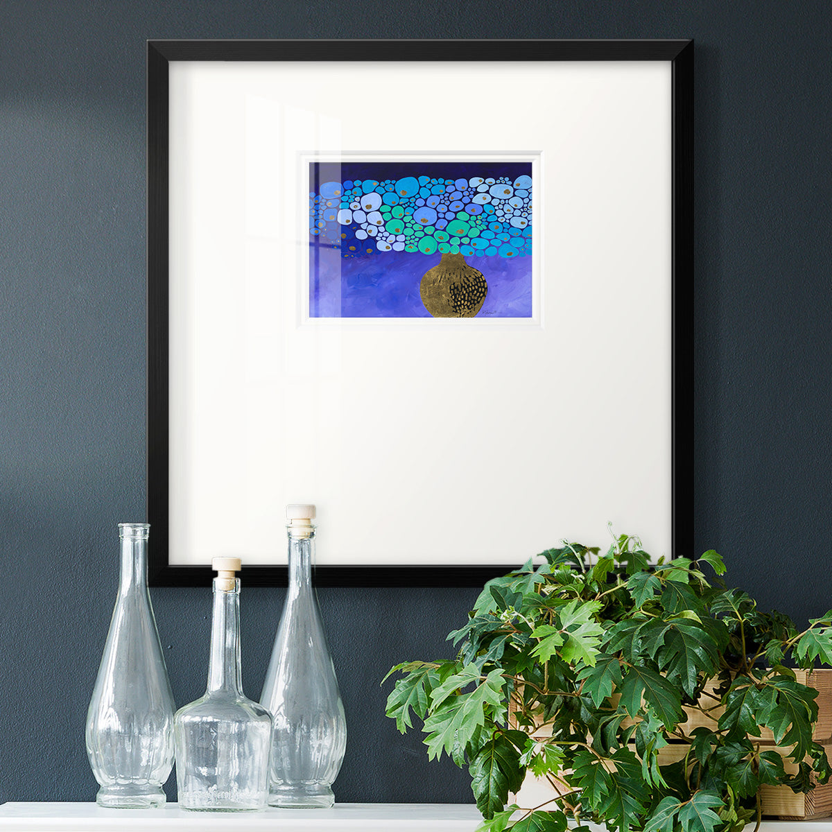 Blue Poppies II Premium Framed Print Double Matboard