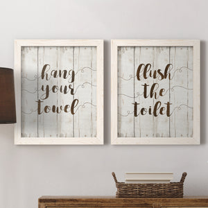 Hang Your Towel- Premium Framed Canvas in Barnwood - Ready to Hang