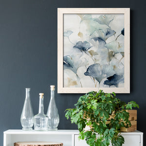 Indigo Ginkgo II - Premium Canvas Framed in Barnwood - Ready to Hang