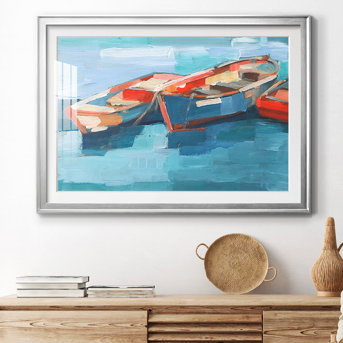 Primary Boats I Premium Framed Print - Ready to Hang