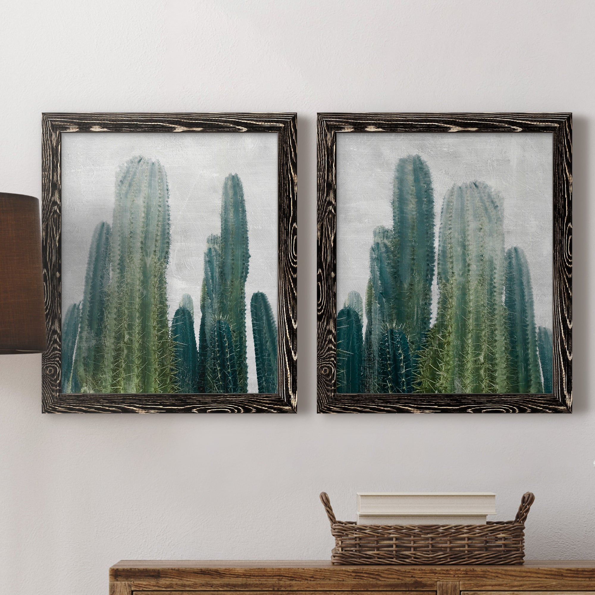 Aruba Cacti I- Premium Framed Canvas in Barnwood - Ready to Hang