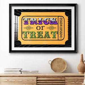 Trick or Treat Ticket - Modern Framed Art Print