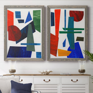 Colorful Shapes III - Premium Framed Canvas 2 Piece Set - Ready to Hang