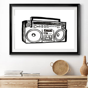 Boombox Sketch - Modern Framed Art Print