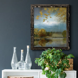 Golden Leaves - Premium Canvas Framed in Barnwood - Ready to Hang