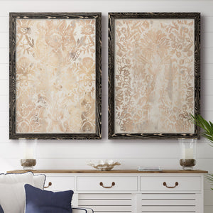 Walnut Damask III - Premium Framed Canvas 2 Piece Set - Ready to Hang