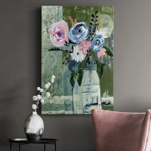 Modern Floral Circle Premium Gallery Wrapped Canvas - Ready to Hang
