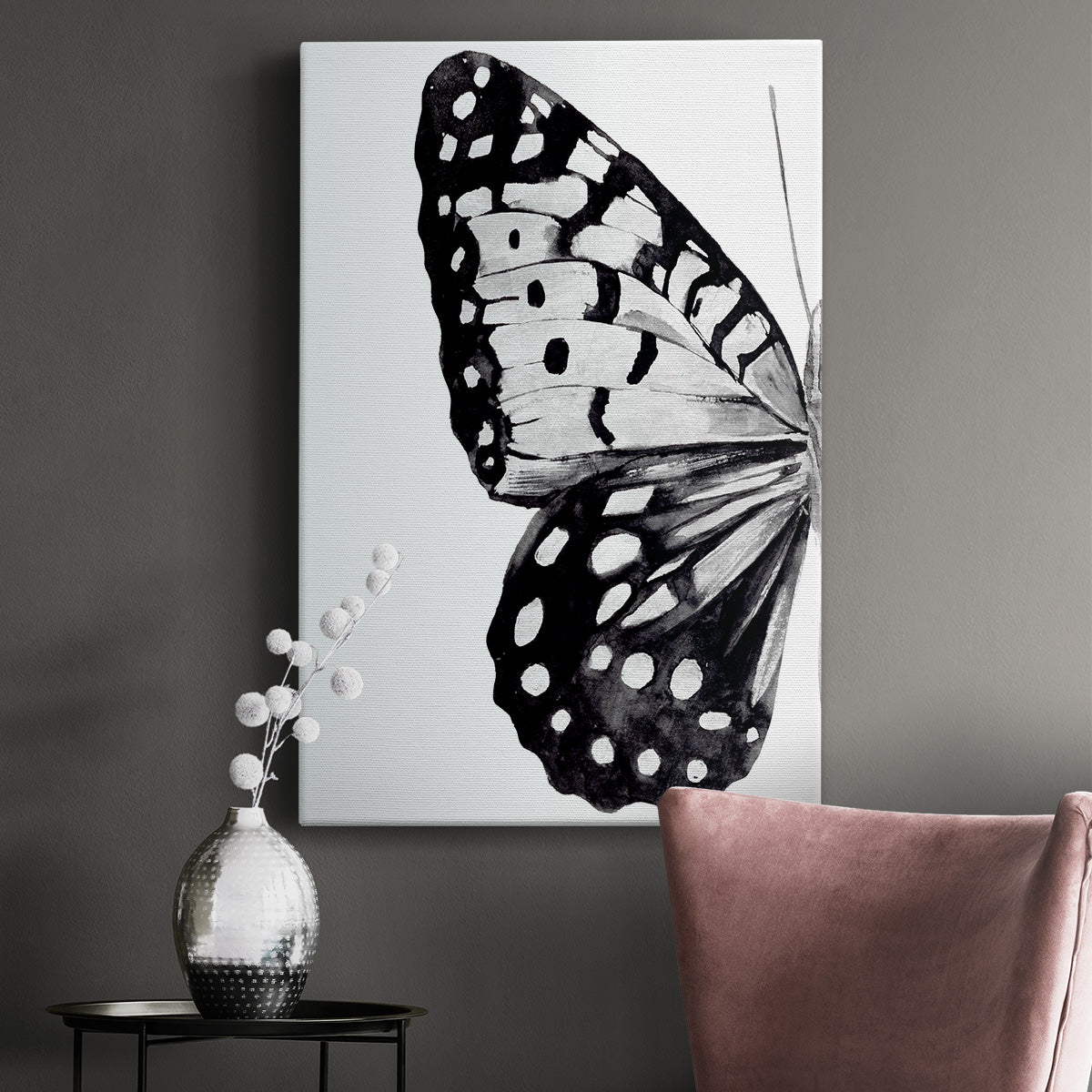 Monochrome Wings I Premium Gallery Wrapped Canvas - Ready to Hang