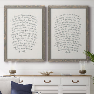 Letter to a Lover I - Barnwood Framed Canvas Set
