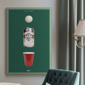 Fig. A: Party - Framed Premium Gallery Wrapped Canvas L Frame - Ready to Hang