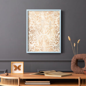 Walnut Damask I - Restickable Framed Art Print