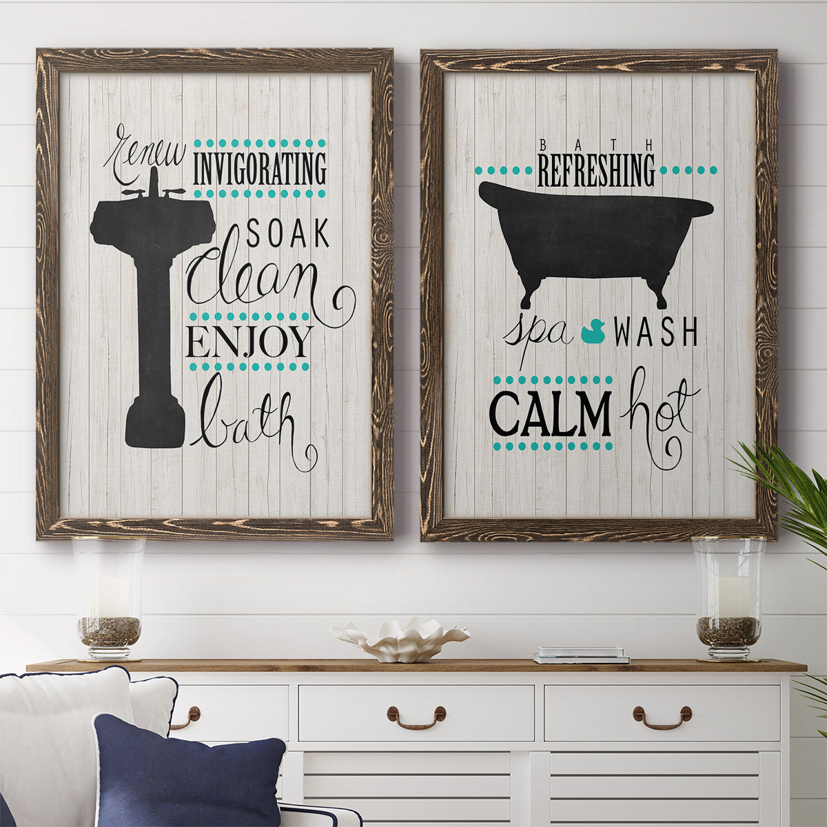 Invigorating Soak - Premium Framed Canvas 2 Piece Set - Ready to Hang