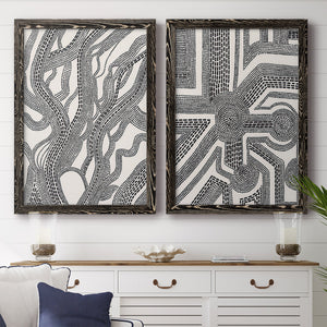 Dots and Dashes I - Premium Framed Canvas 2 Piece Set - Ready to Hang