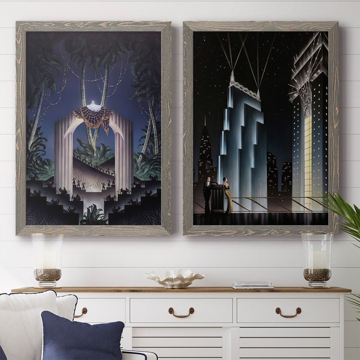 Deco Paradise - Premium Framed Canvas 2 Piece Set - Ready to Hang