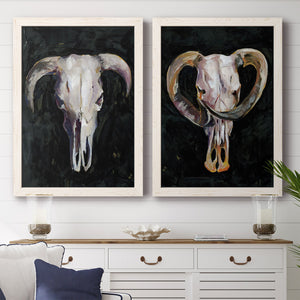 Horned Skull I - Premium Framed Canvas 2 Piece Set - Ready to Hang