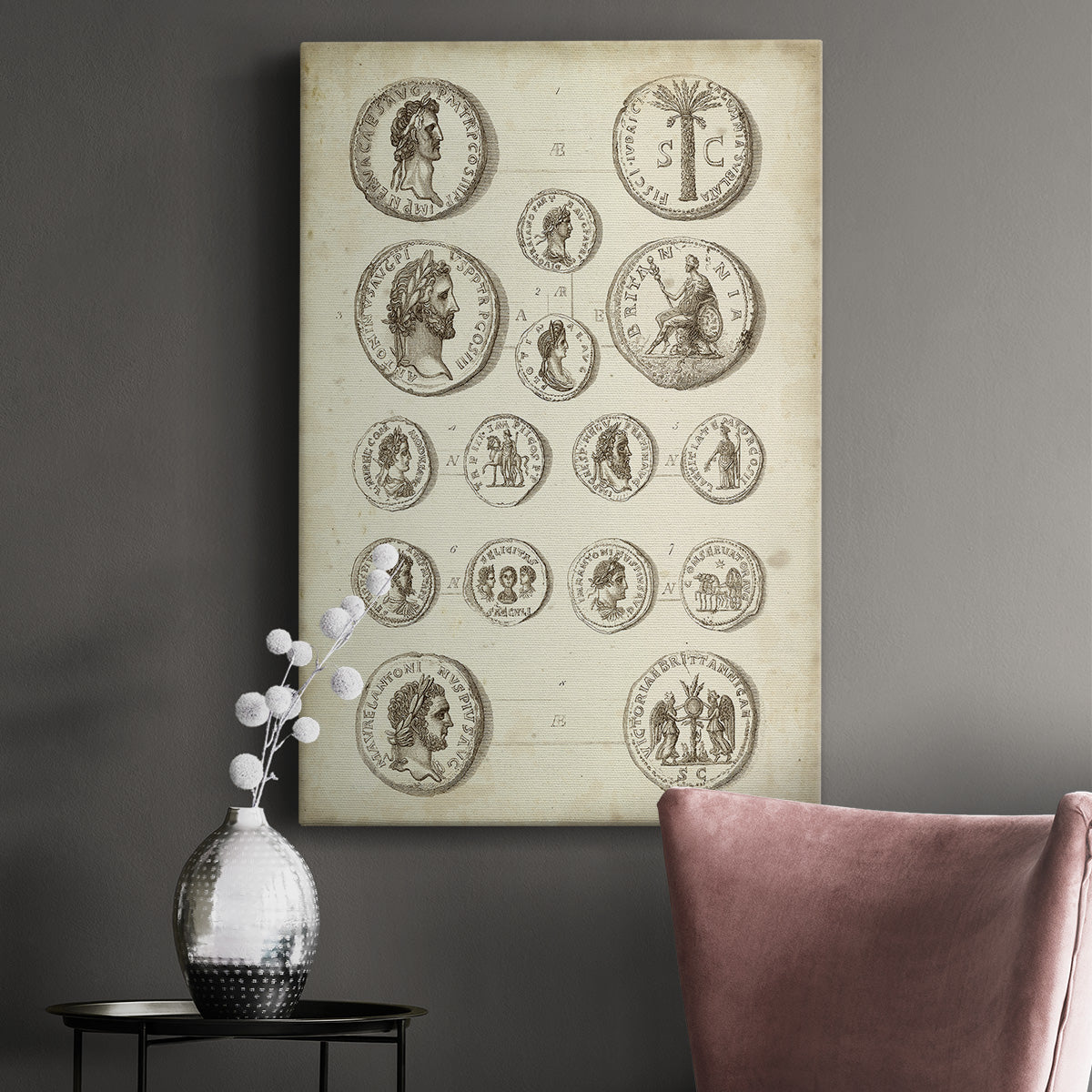 Antique Roman Coins IV Premium Gallery Wrapped Canvas - Ready to Hang