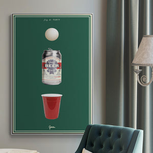 Fig. A: Party - Framed Premium Gallery Wrapped Canvas L Frame - Ready to Hang