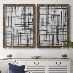 Line Meditation I - Barnwood Framed Canvas Set