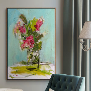 TURQUOISE LILLY - Framed Premium Gallery Wrapped Canvas L Frame - Ready to Hang