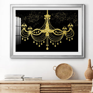 Golden Chandelier - Modern Framed Art Print