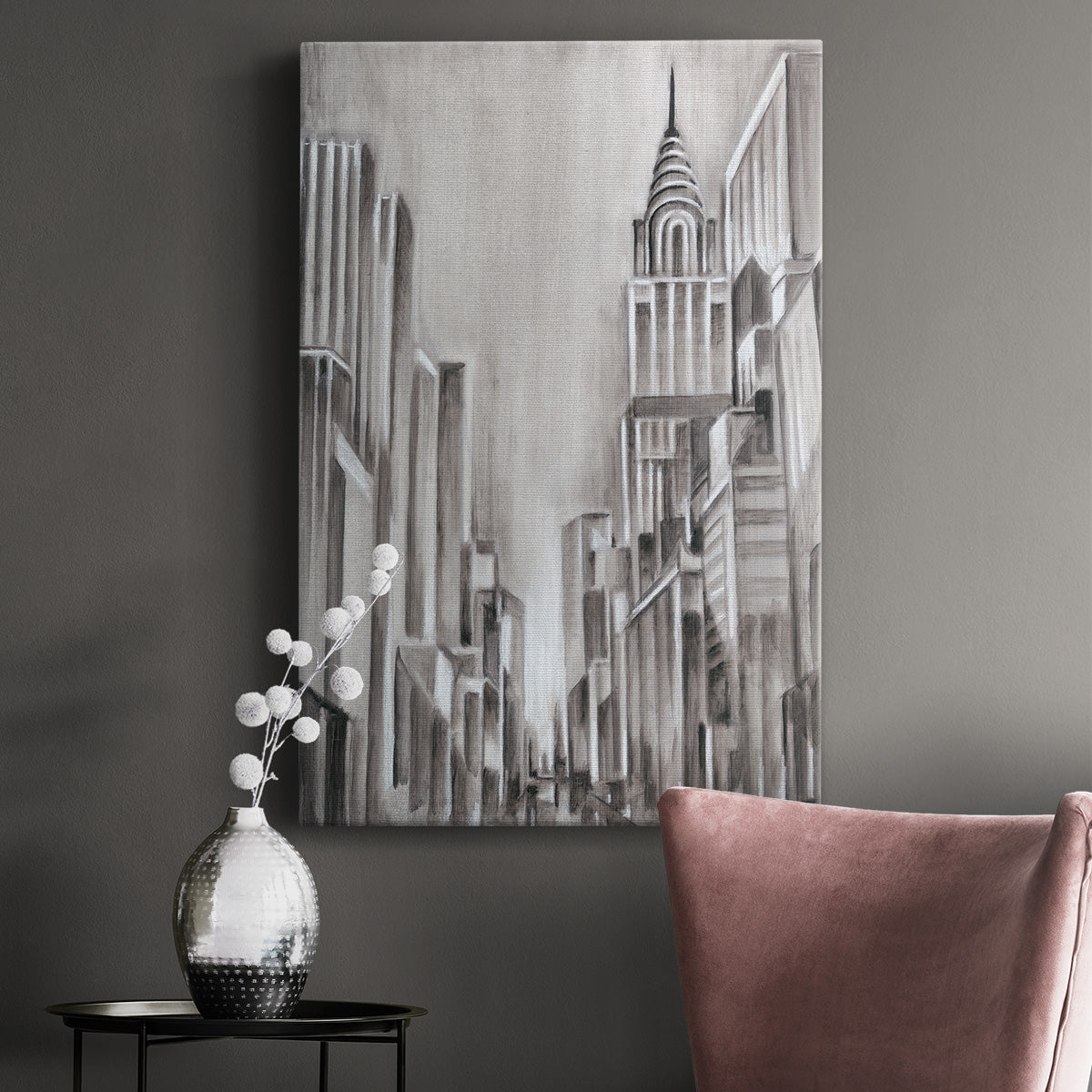 Art Deco Cityscape I Premium Gallery Wrapped Canvas - Ready to Hang