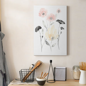 Blush & Black Wildflowers I Premium Gallery Wrapped Canvas - Ready to Hang