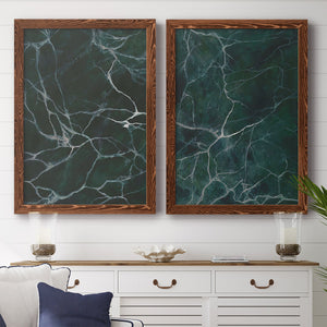 Jade Marble I - Barnwood Framed Canvas Set
