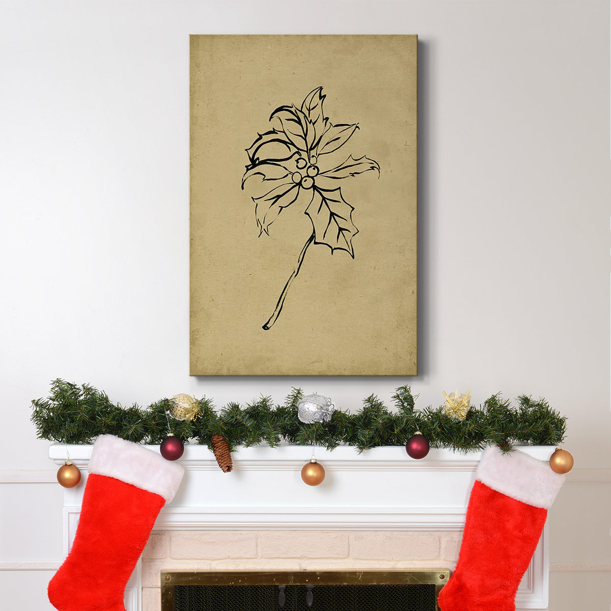 Holly Branch II - Gallery Wrapped Canvas