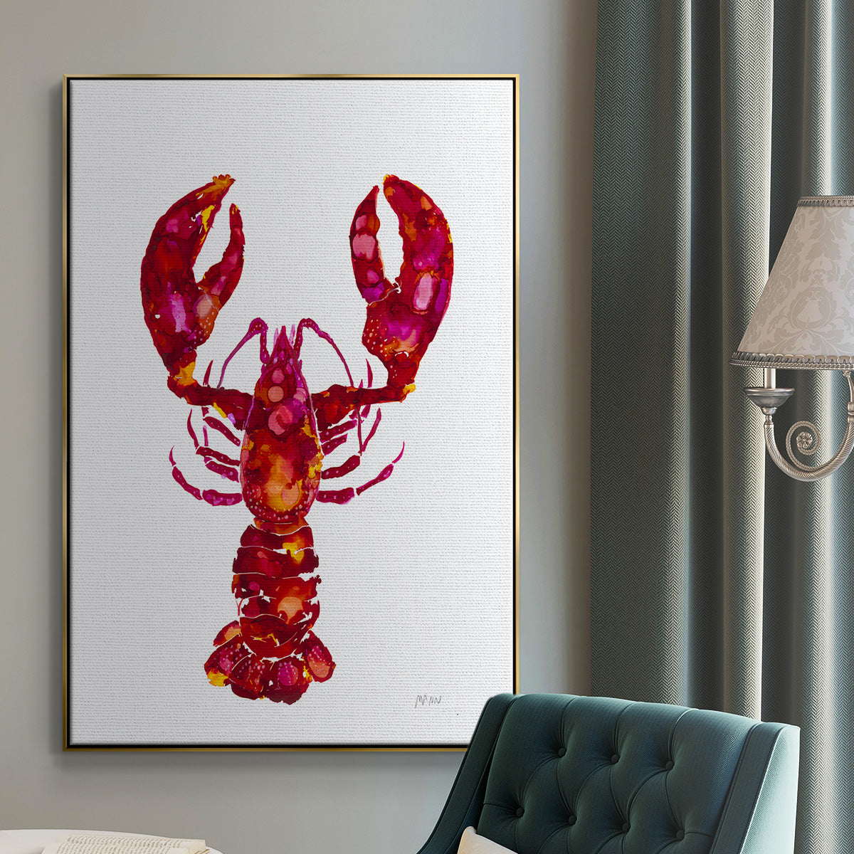 Lobster - Framed Premium Gallery Wrapped Canvas L Frame - Ready to Hang