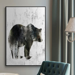 Bear Totem - Framed Premium Gallery Wrapped Canvas L Frame - Ready to Hang