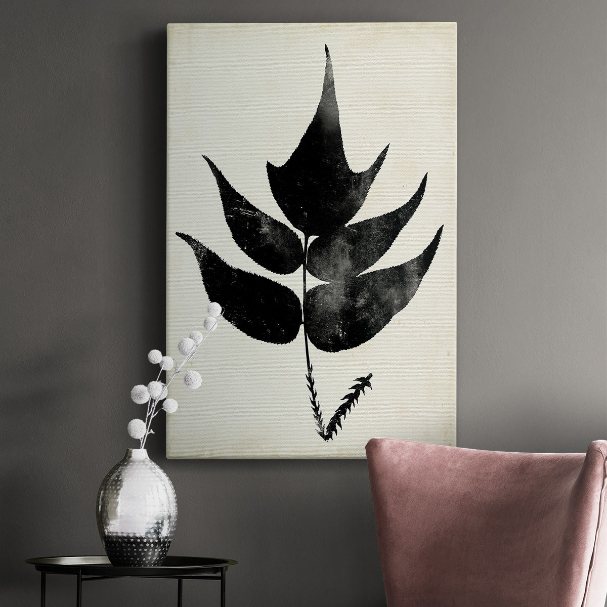 Fern Silhouette IV Premium Gallery Wrapped Canvas - Ready to Hang