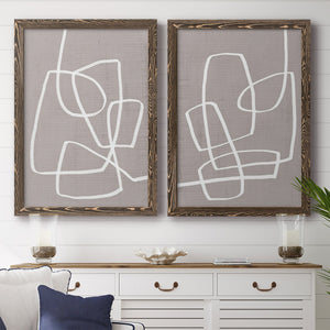 Linen Roundabout I - Barnwood Framed Canvas Set