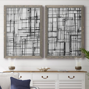 Line Meditation I - Barnwood Framed Canvas Set