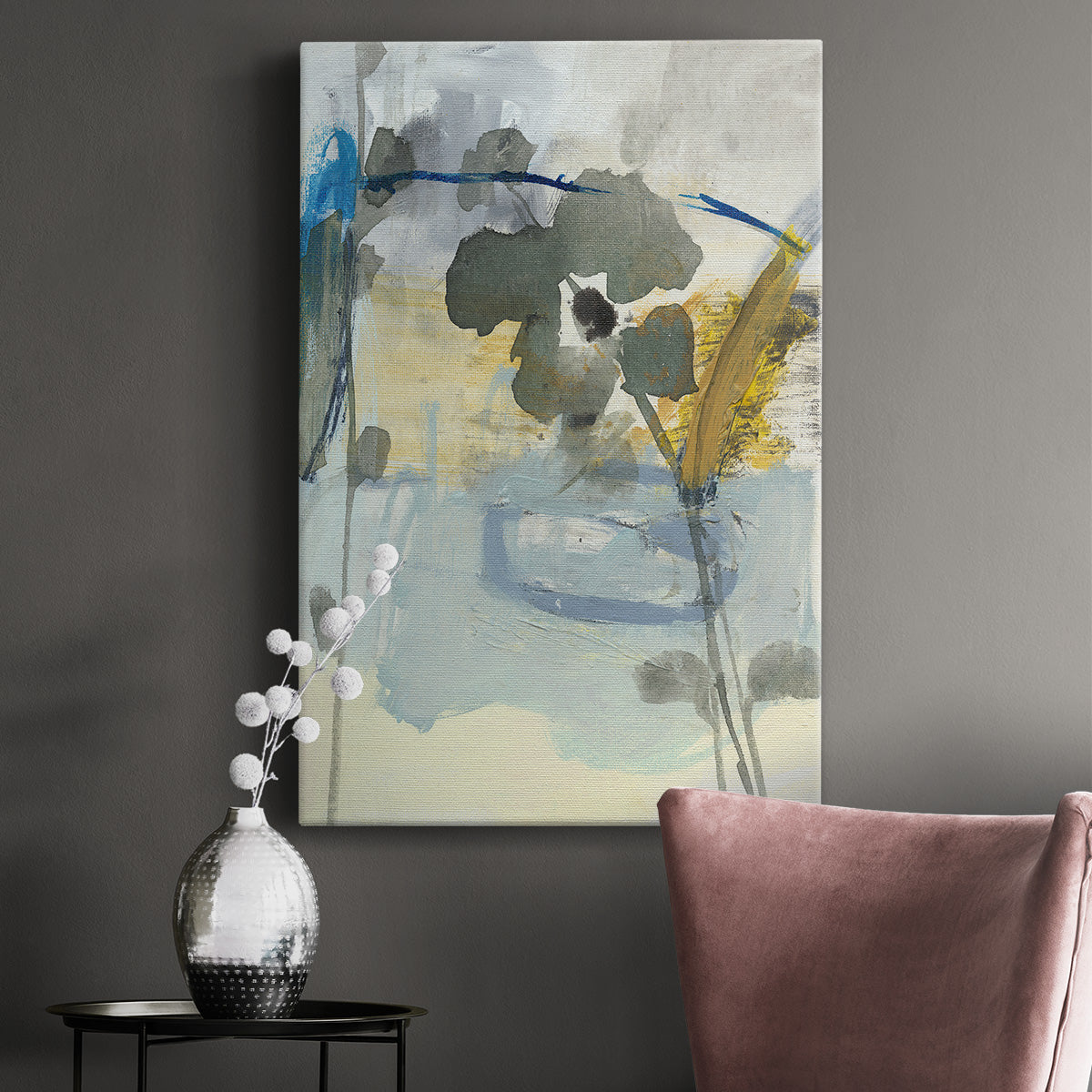 Moody Floral II Premium Gallery Wrapped Canvas - Ready to Hang