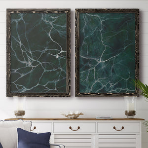 Jade Marble I - Barnwood Framed Canvas Set