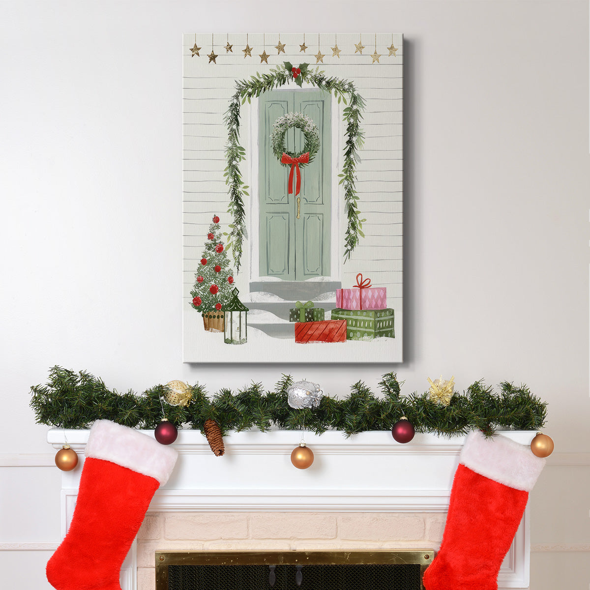 Festive Front Door I - Gallery Wrapped Canvas