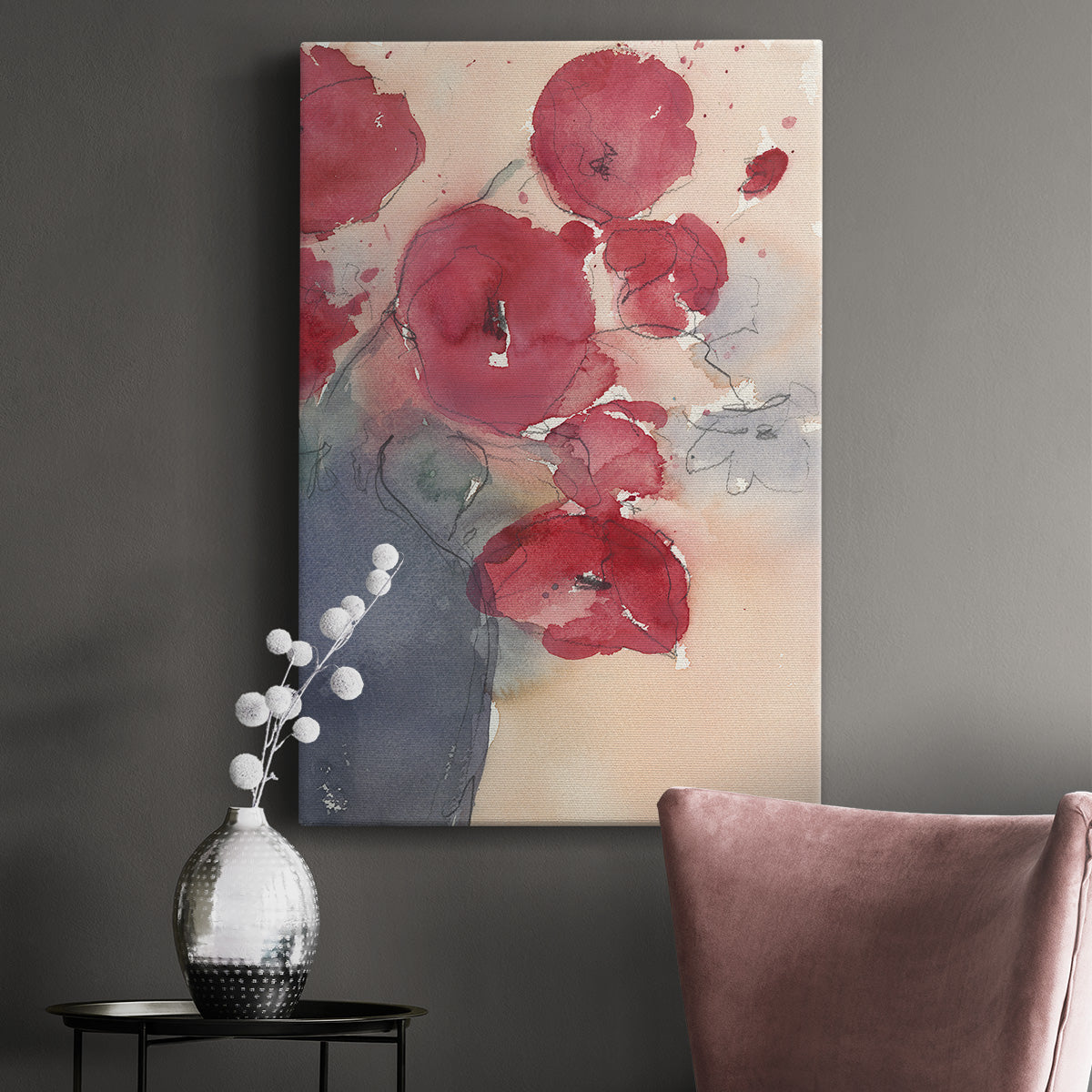 Pop of Red II Premium Gallery Wrapped Canvas - Ready to Hang