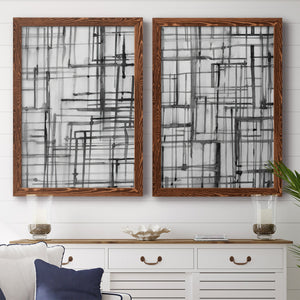 Line Meditation I - Barnwood Framed Canvas Set