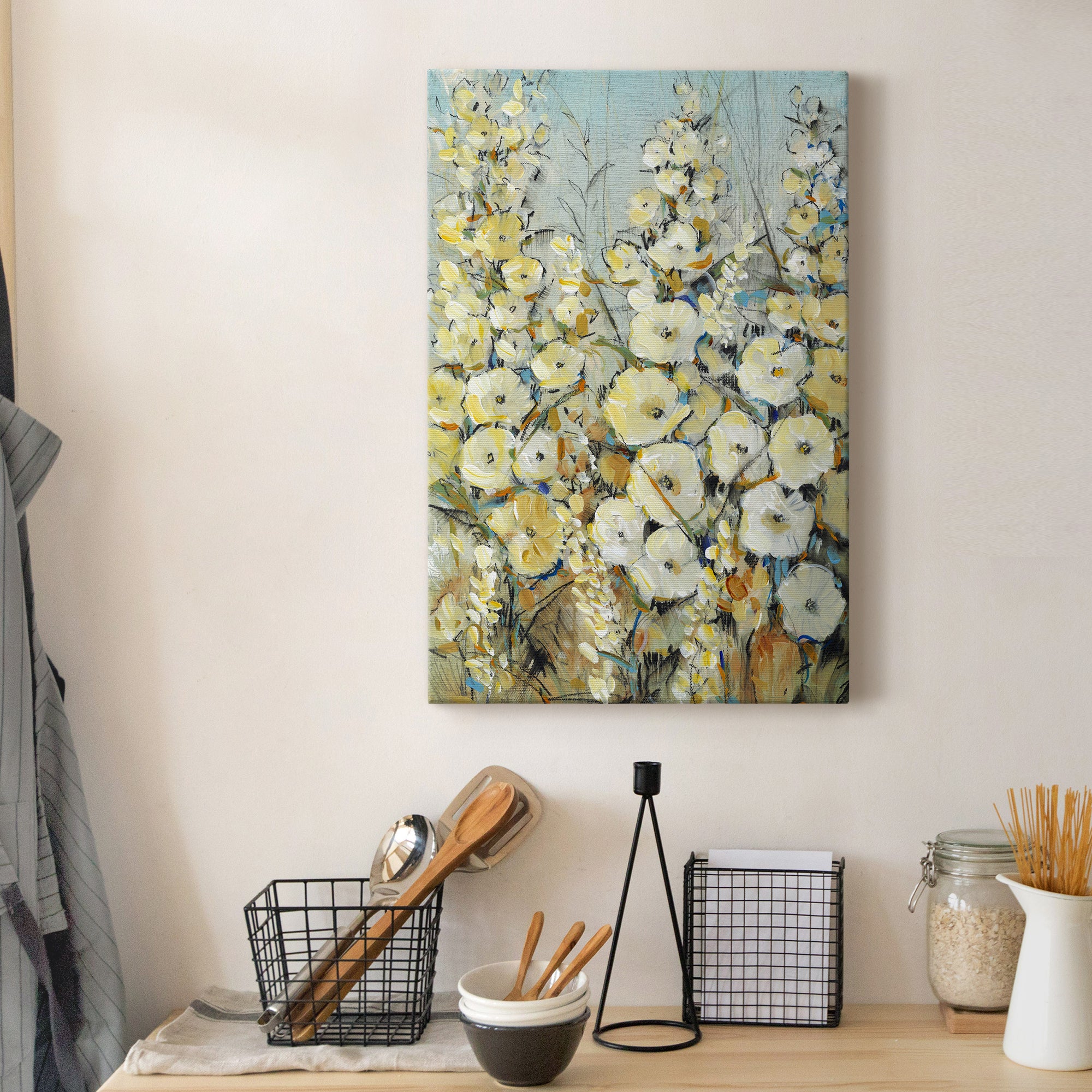 Cluster of Hollyhock I Premium Gallery Wrapped Canvas - Ready to Hang