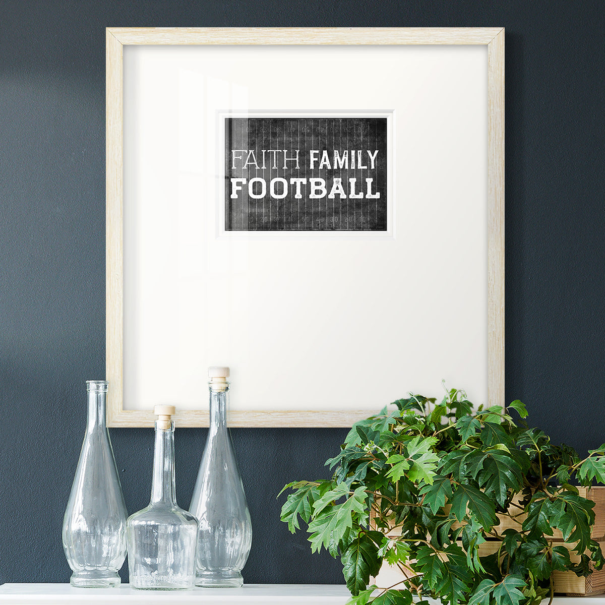 Faith Family Football Premium Framed Print Double Matboard